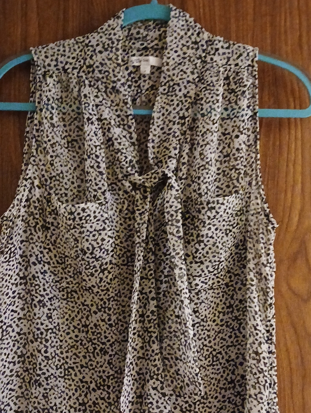 GAP Sleeveless Black & White Dotted Animal-Print Camisole